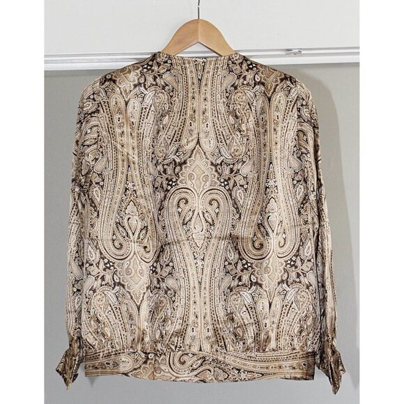 Bill Blass Vintage - 1970s Disco Satin Paisley Bomber, Studio 54, USA Union, 8 - Picture 4 of 14